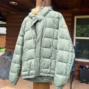 Adidas green puffer coat